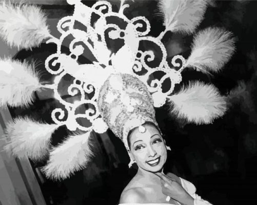 Black And White Dancer Josephine Baker Paint By Numbers