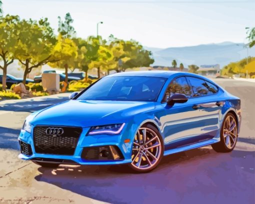 Blue Metallic Audi Paint By Numbers