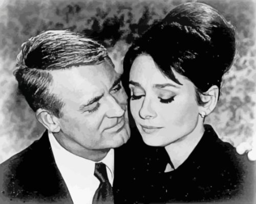 Cary Grant And Audrey Hepburn In Love Paint By Numbers