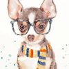 Chihuahua With Glasses Art Paint By Numbers
