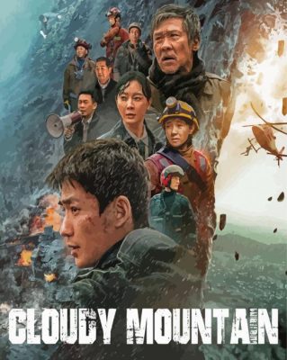 Cloudy Mountain Poster Paint By Numbers