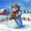 Cowboy Snowman Christmas Paint By Numbers