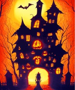 Creepy Halloween Castle Paint By Numbers