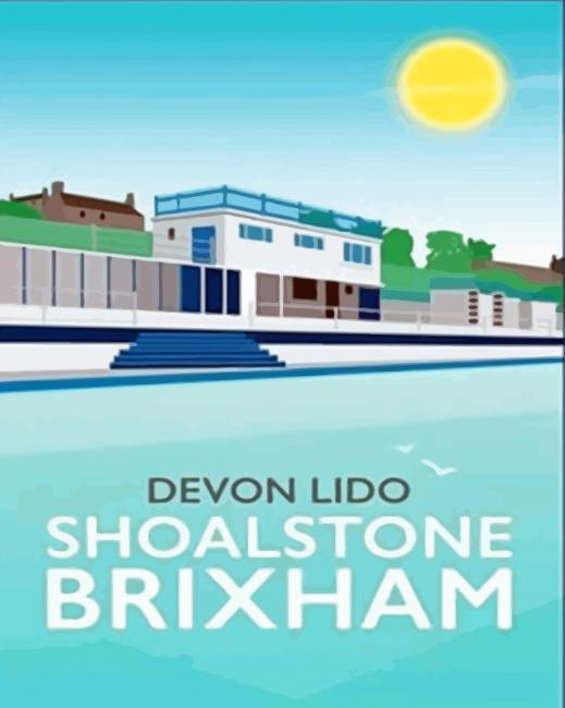 Devon Lido Shoalstone Brixham Poster Paint By Numbers