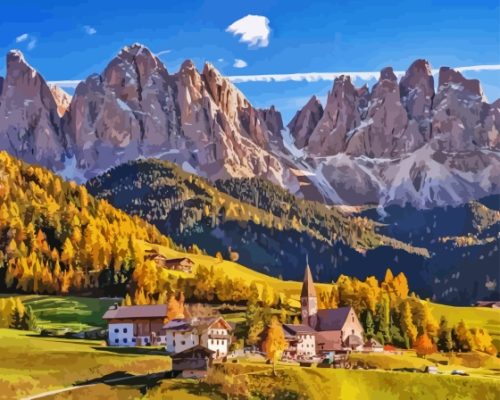 Dolomite Mountains Paint By Numbers