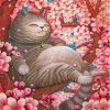 Fat Cat In Cherry Tree Paint By Numbers