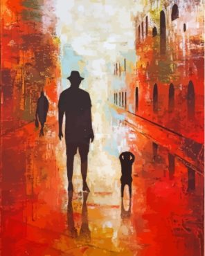 Father And Son Abstract Silhouette Paint By Numbers