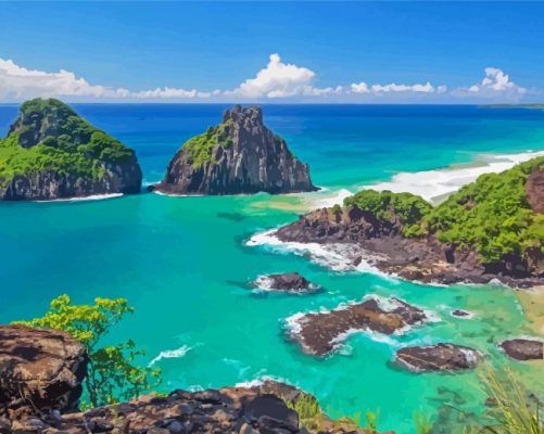 Fernando De Noronha Blue Beach Paint By Numbers