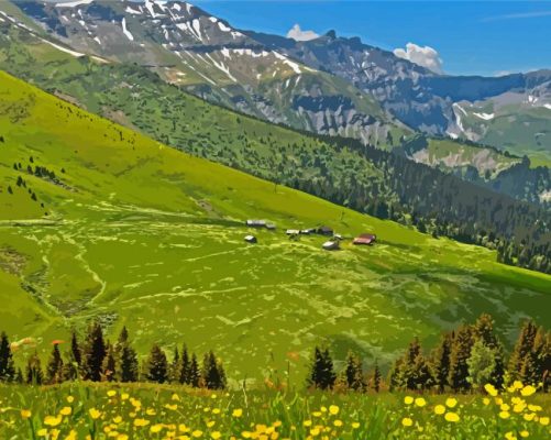 French Alps Nature Paint By Numbers