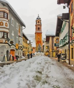 Germany Mittenwald In Snow Paint By Numbers
