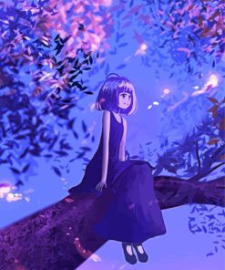 Girl Under Purple Tree Paint By Numbers