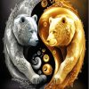 Gold And Silver Bears Yin And Yang Paint By Numbers