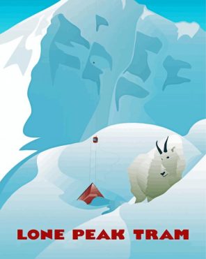 Lone Peak Tram Big Sky Montana Poster Paint By Numbers