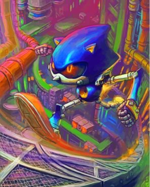 Metal Sonic Art Paint By Numbers