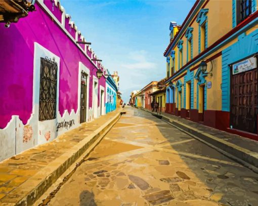 Mexico San Cristobal Streets Paint By Numbers