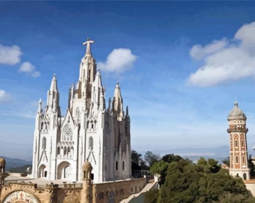 Mount Tibidabo Spain Paint By Numbers