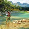 Mountain Fishing Art Paint By Numbers