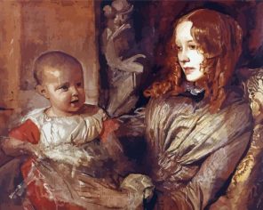 Mrs Elizabeth Young Mitchell And Her Baby By Alfred Stevens Paint By Numbers