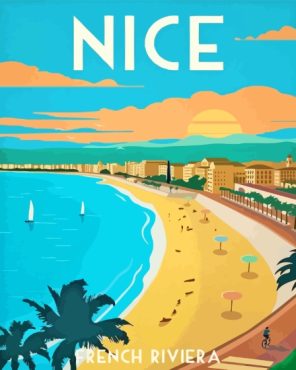 Nice The French Riviera Poster Paint By Numbers