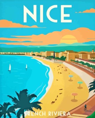 Nice The French Riviera Poster Paint By Numbers