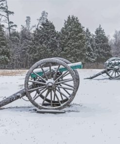 Old Wagons In The Snow Paint By Numbers