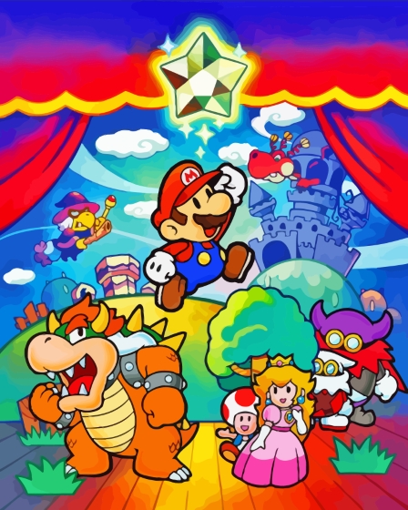 Paper Mario Video Game Paint By Numbers