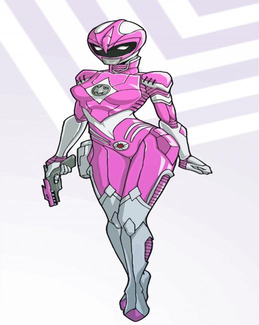 Pink Power Rangers Paint By Numbers