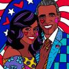 Pop Art Barack And Michelle Obama Paint By Numbers