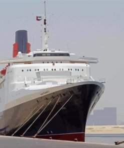 QE2 Liner At Harbour Paint By Numbers