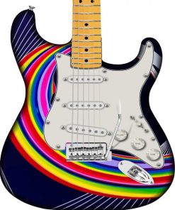 Rainbow Fender Stratocaster Guitar Paint By Numbers