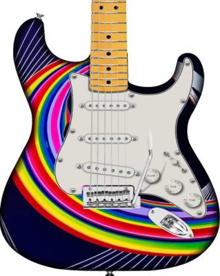 Rainbow Fender Stratocaster Guitar Paint By Numbers