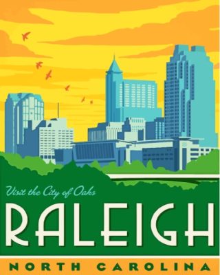 Raleigh North Carolina Poster Paint By Numbers