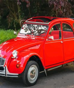 Red Citroen 2cv Car Paint By Numbers