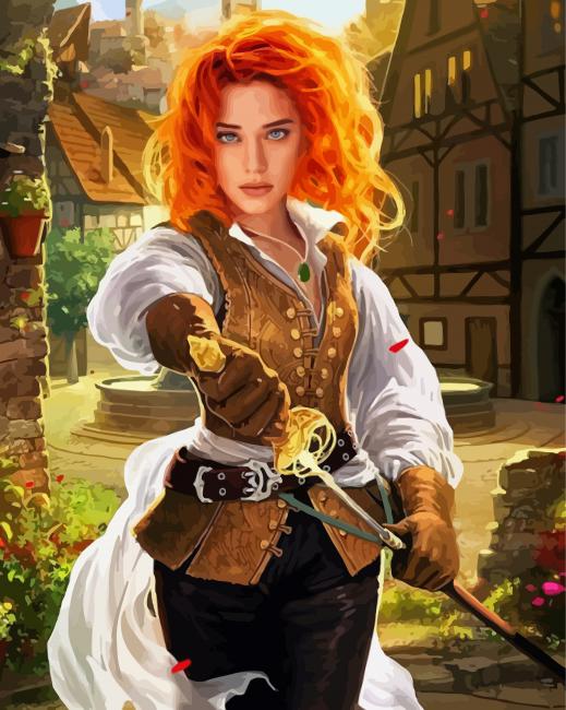 Redhead Sword Paint By Numbers
