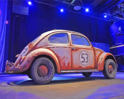 Rusty VW Beetle Herbie Car Paint By Numbers