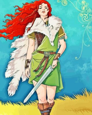 Scottish Female Warrior Paint By Numbers