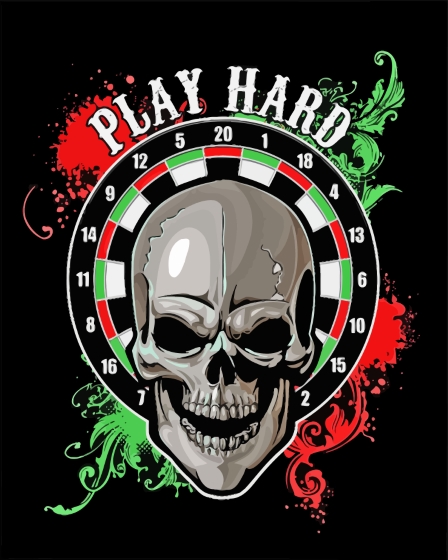 Skull Dart Board Paint By Numbers