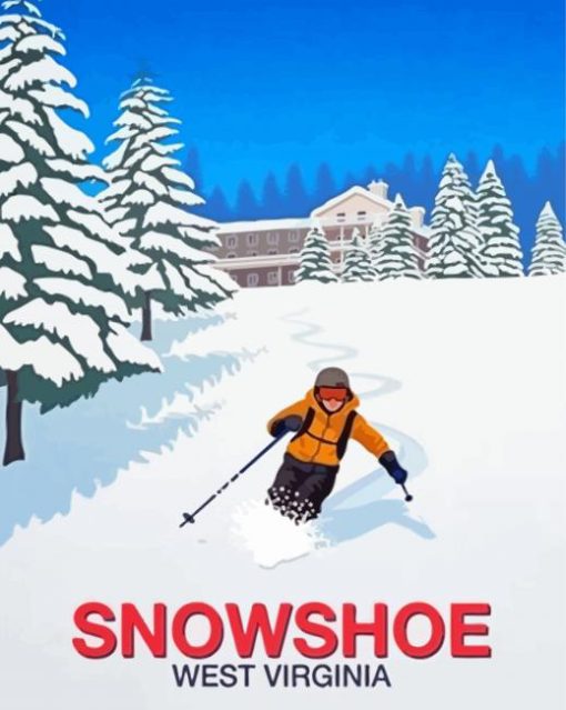 Snowshoe West Virginia Poster Paint By Numbers