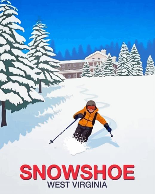 Snowshoe West Virginia Poster Paint By Numbers