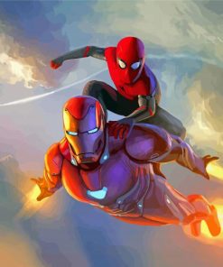 Spider Man Iron Man Cartoon Paint By Numbers