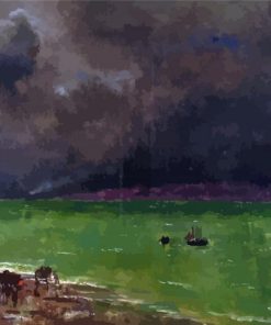 Storm At Honfleur By Alfred Stevens Paint By Numbers