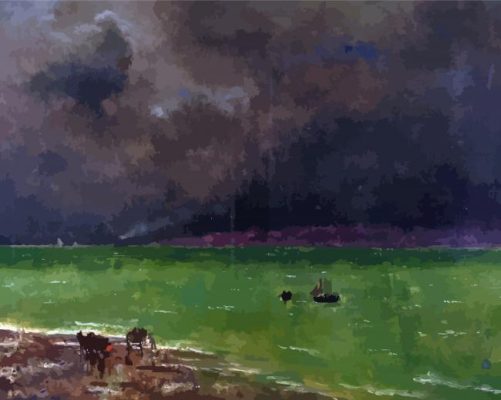 Storm At Honfleur By Alfred Stevens Paint By Numbers