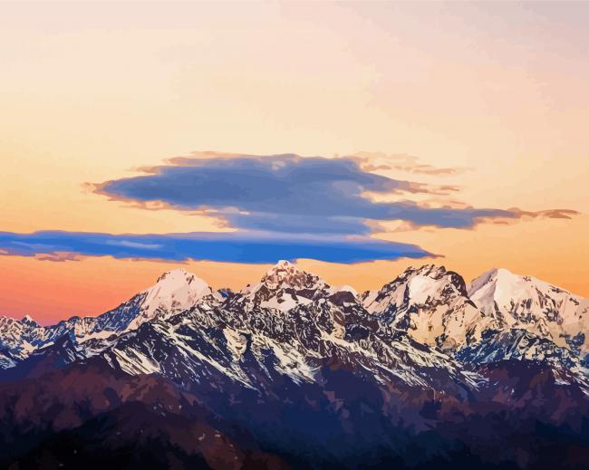 Sunset On Himalayas Paint By Numbers