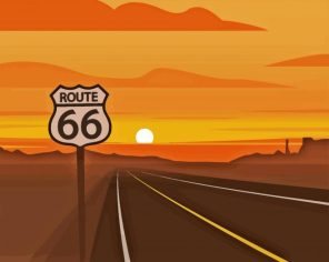 Sunset On Route 66 Paint By Numbers