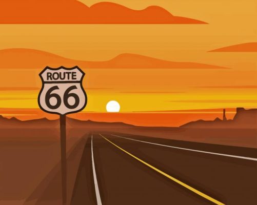 Sunset On Route 66 Paint By Numbers