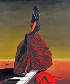 Surrealist Woman With Piano Paint By Numbers