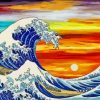 The Great Wave Sunrise Paint By Numbers