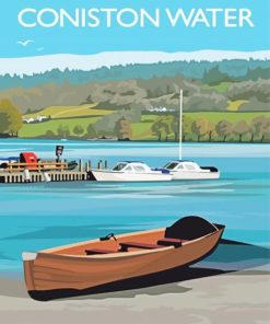 The Lake District Coniston Water Poster Paint By Numbers