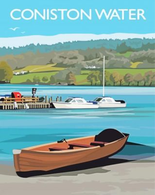 The Lake District Coniston Water Poster Paint By Numbers