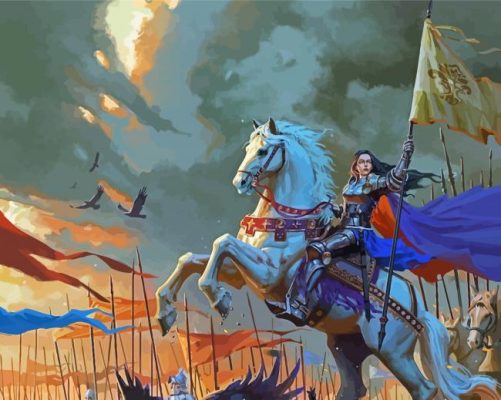 The Woman Warrior On Horse Paint By Numbers